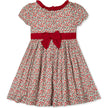 Organic Puff Sleeve Ruffle Collar Sateen Dress, Red