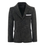 Smoky Gray Peak Lapel Blazer