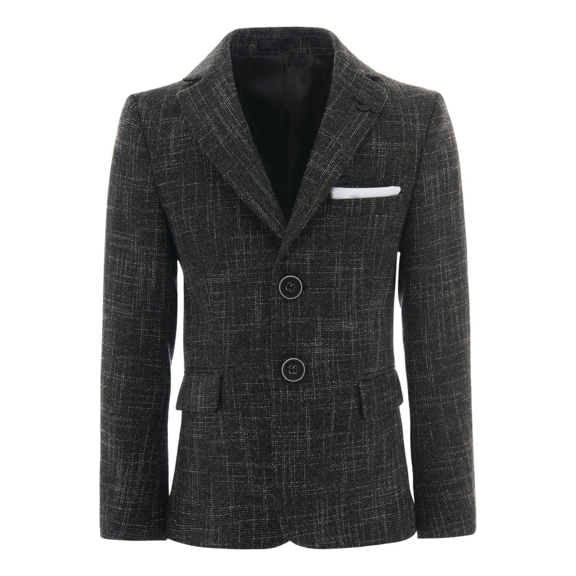 Smoky Gray Peak Lapel Blazer
