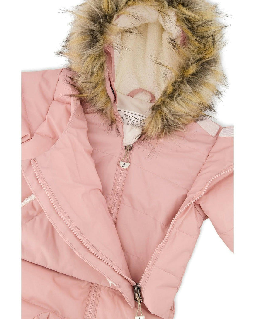 Baby Snug One Piece Snowsuit Adapted For Car Seats Pale Dusty Pink