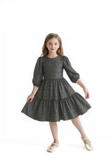 Black Tiered Floral Dress