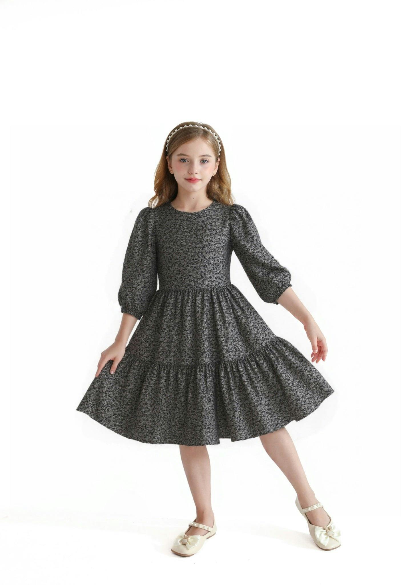 Black Tiered Floral Dress