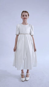 White Vasonette Pearl-Embellished Dress