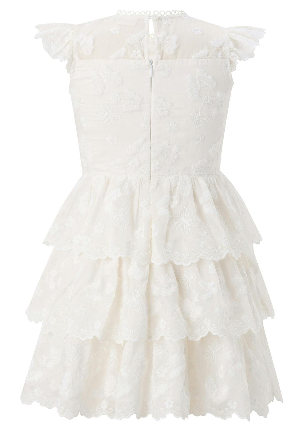 Alisha Frill Embroidery Mini Dress