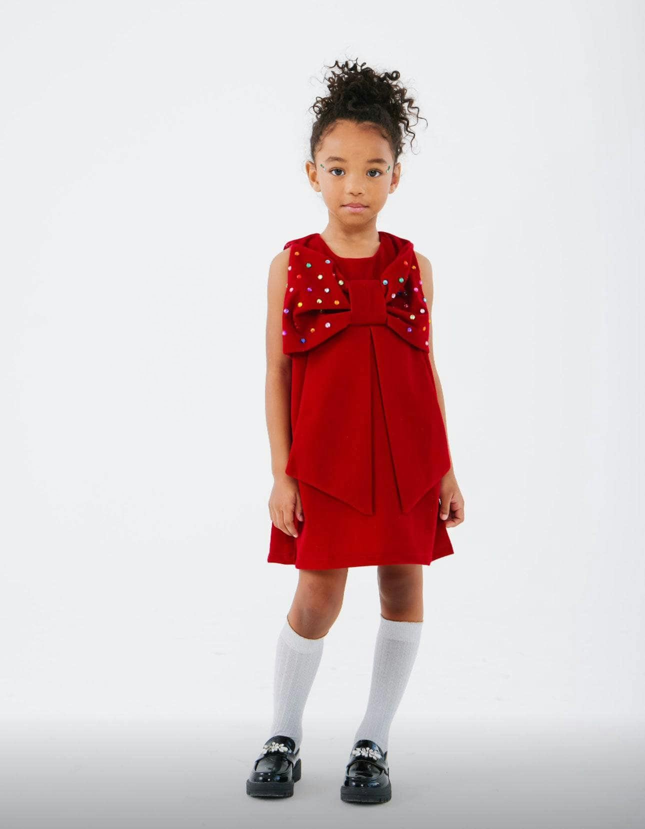 Rainbow Crystal Gem Bow Dress