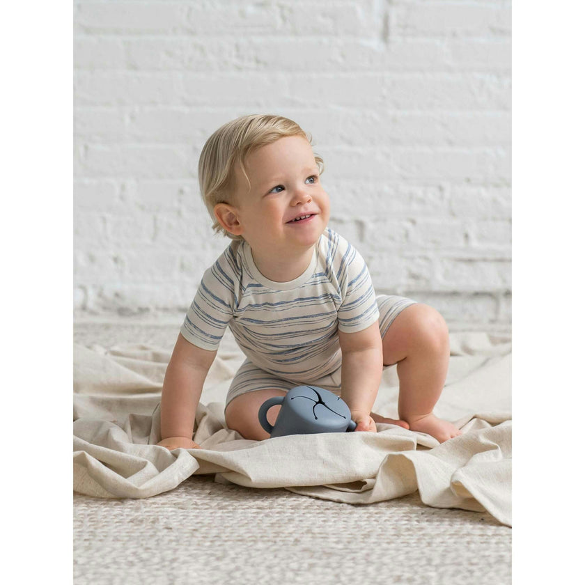 2-Piece Short Sleeve Jammie Set Wave Stripe / Rain