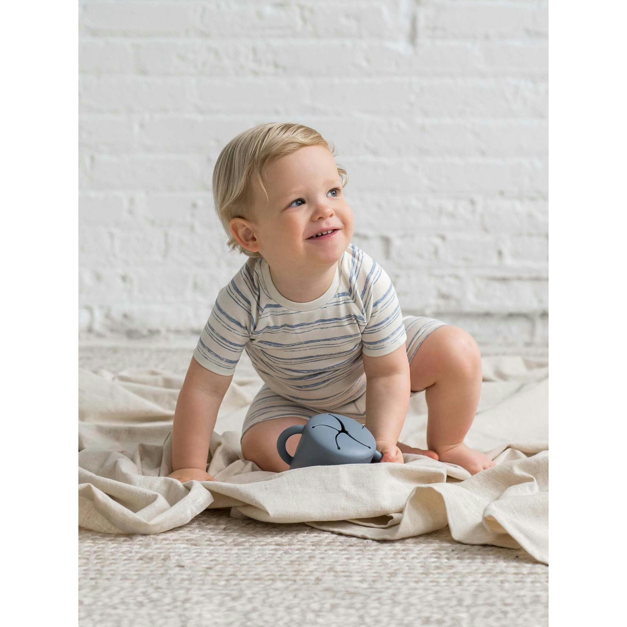 2-Piece Short Sleeve Jammie Set Wave Stripe / Rain