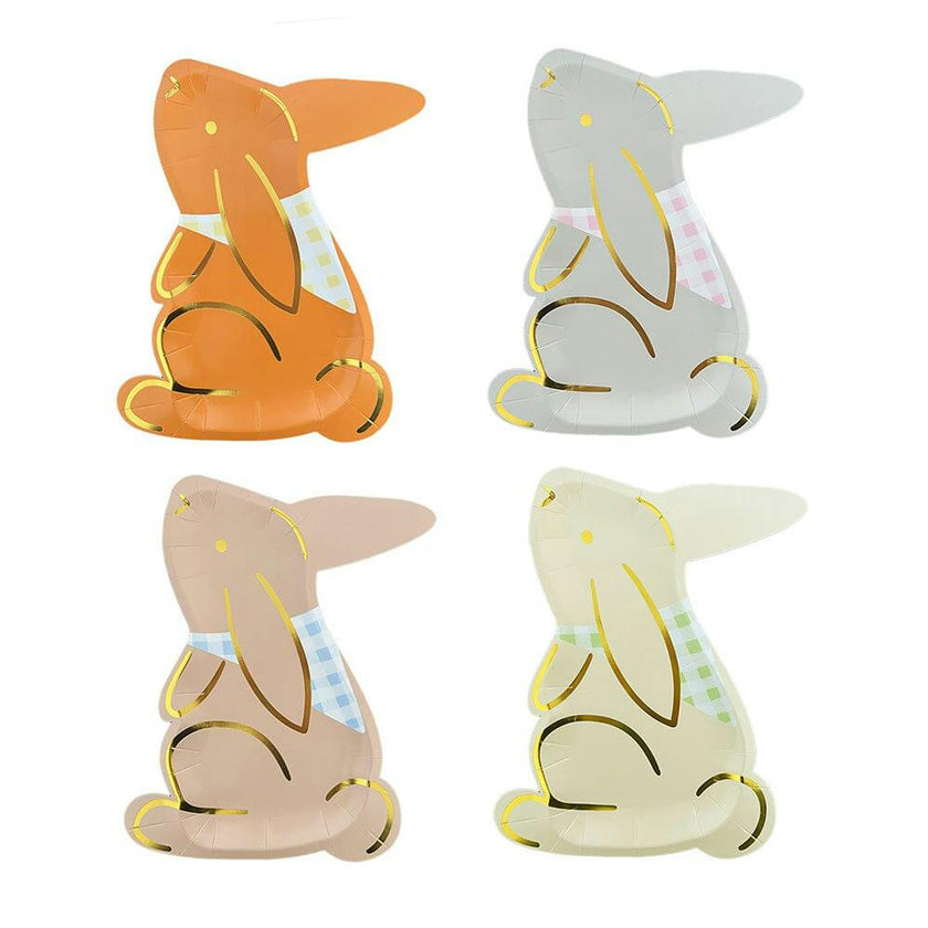 Playful Gingham Bunny Large Plates
