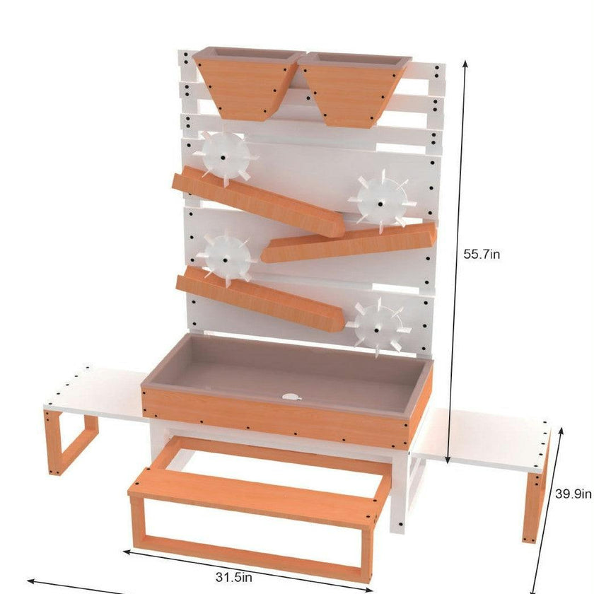 Avenlur Large Wooden Water Table – Multi-Level Sensory Play Station