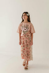 Girls Panel Maxi Skirt in Multirose