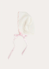 Scallop Edge Embroidered Bonnet in Pink (XS-M)