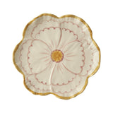 Ceramic Flower Shaped Side Plate with Yellow Border