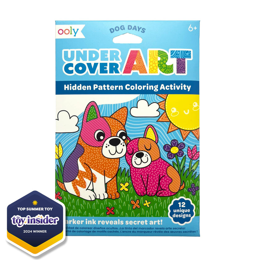 Undercover Art Hidden Pattern Coloring Activity Art Cards - Dog Days - 12 Cards