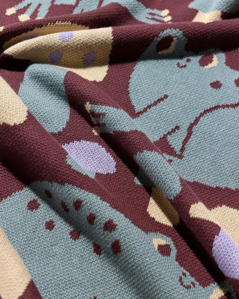 Hoppy Place Knit Mini Blanket