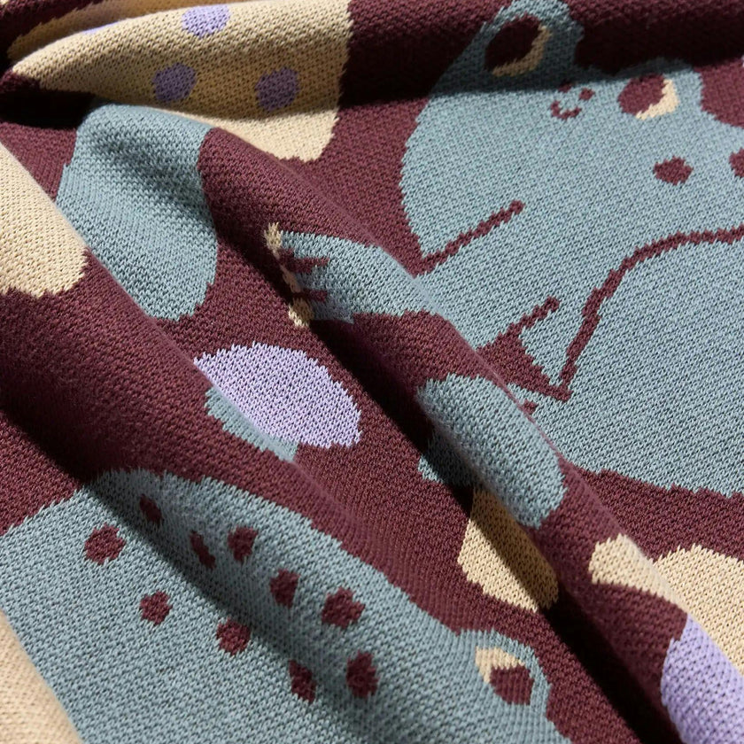Hoppy Place Knit Mini Blanket