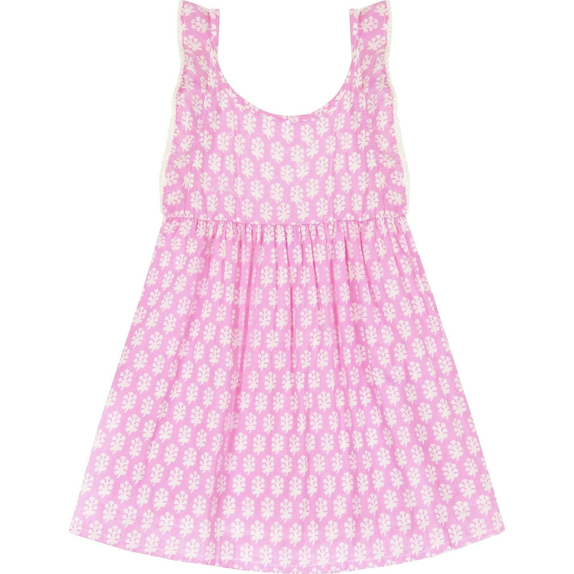Daphne Booti Print Flutter Sleeve Dress, Pink