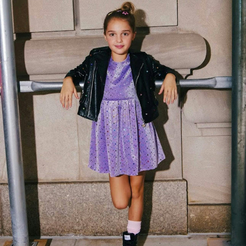 Lavender Sky Velour Dress