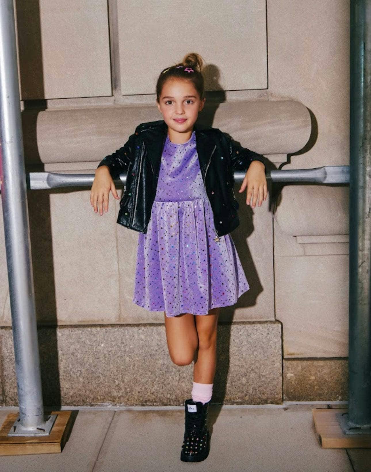 Lavender Sky Velour Dress