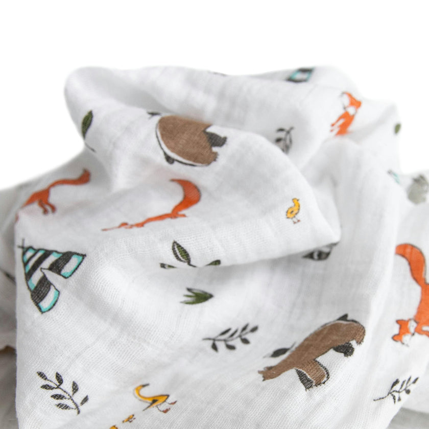 Cotton Muslin Swaddle Blanket - Forest Friends