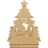 13-Inch Battery Operated LED Lighted Tree With Village Scene Table Piece