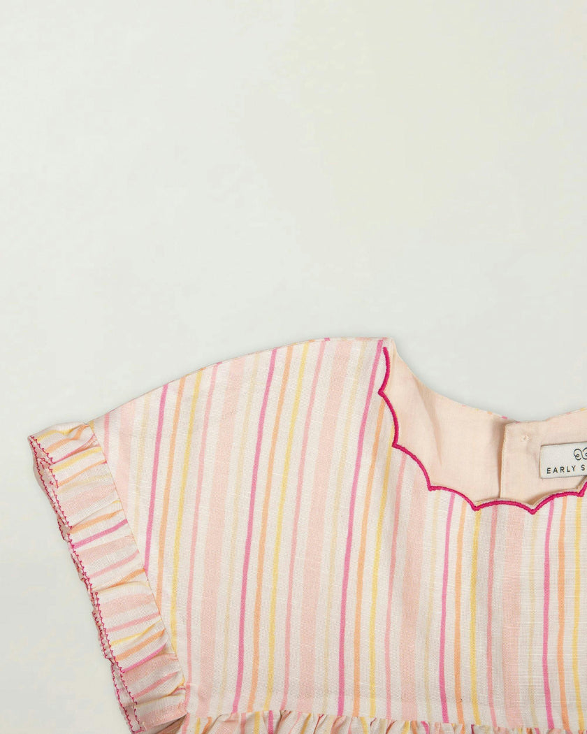 Lila Dress - Pink Strips print