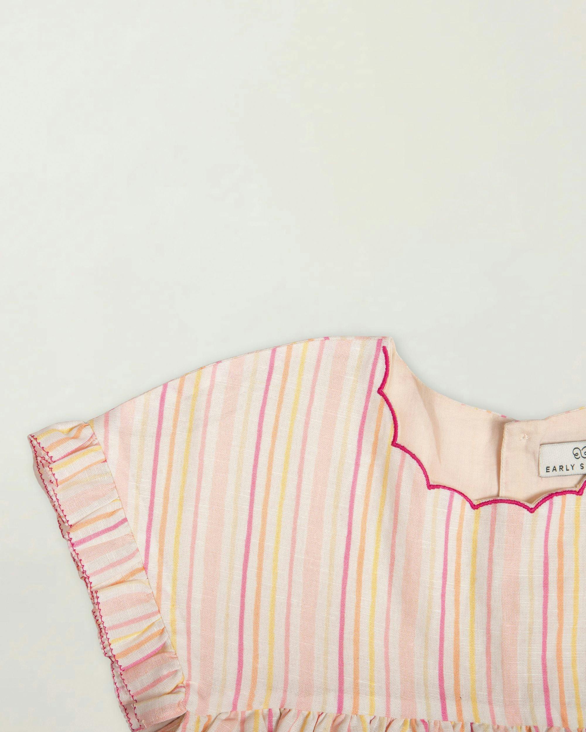 Lila Dress - Pink Strips print