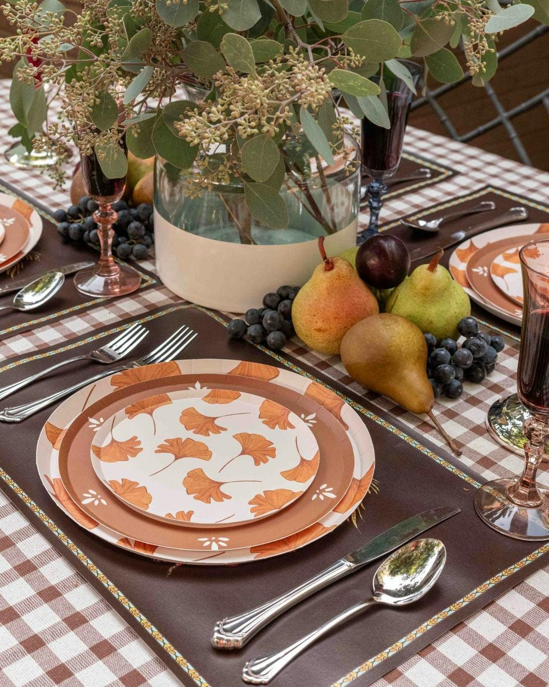 Ginkgo Dinner Plate Set in Golden