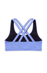 Petal- Double Strap Reversible Sports Bra - Perwinkle/Black