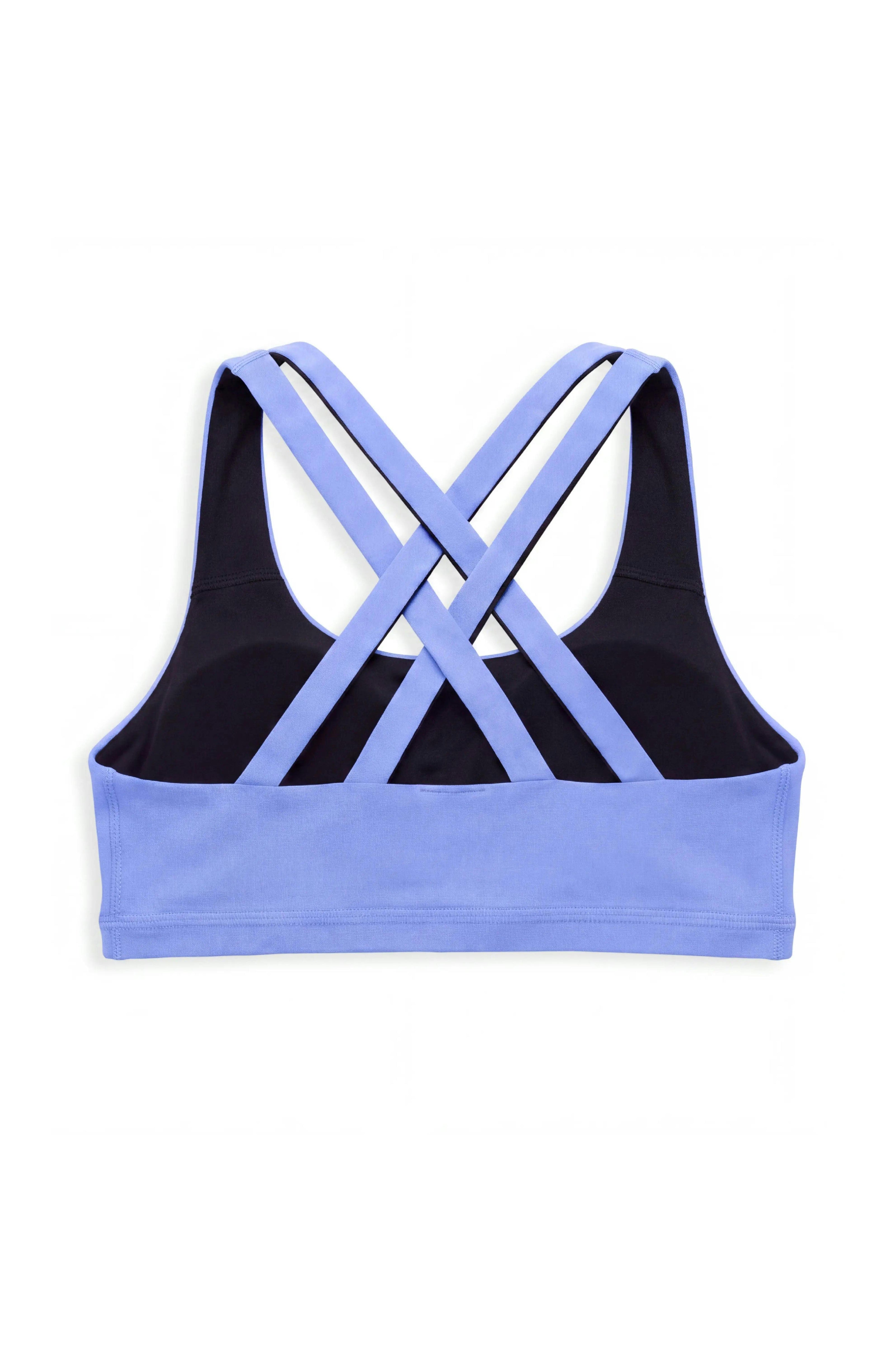 Petal- Double Strap Reversible Sports Bra - Perwinkle/Black