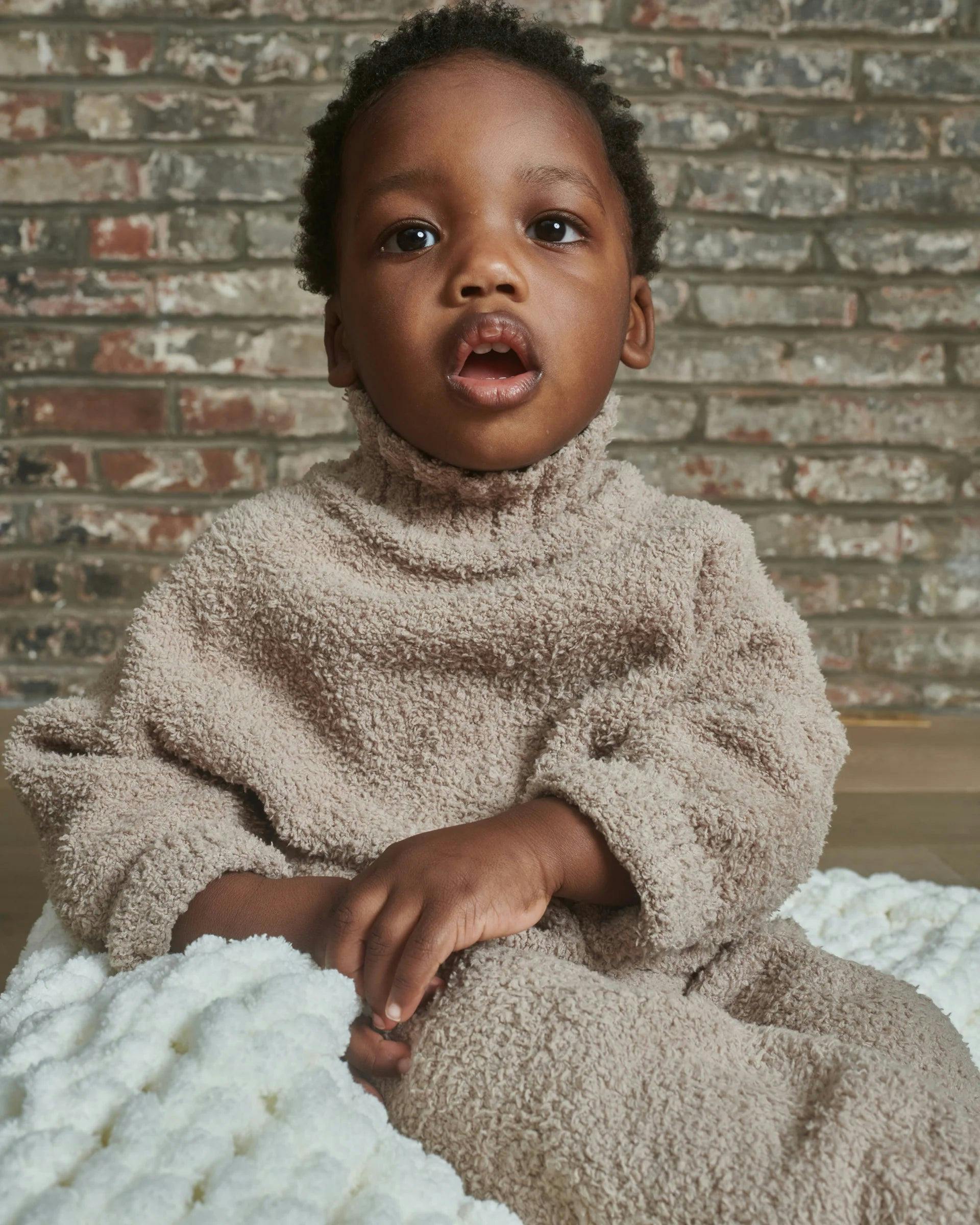 Boxy Mock Neck Sweater - Fuzzy