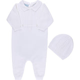 Cable Knit Longall with Hat Blue