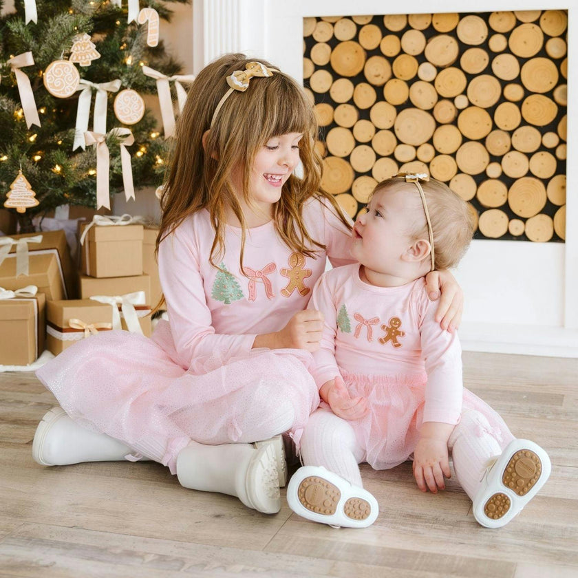 Gingerbread Christmas Velvet Bow Headband