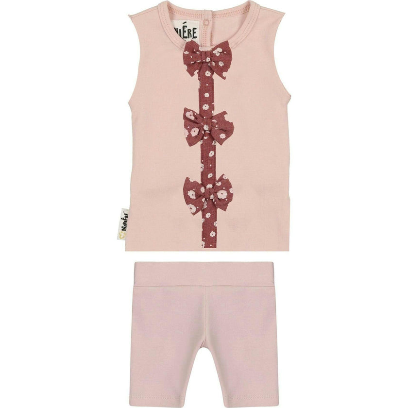 Floral Bow 2-Piece Sleeveless Top & Short Set