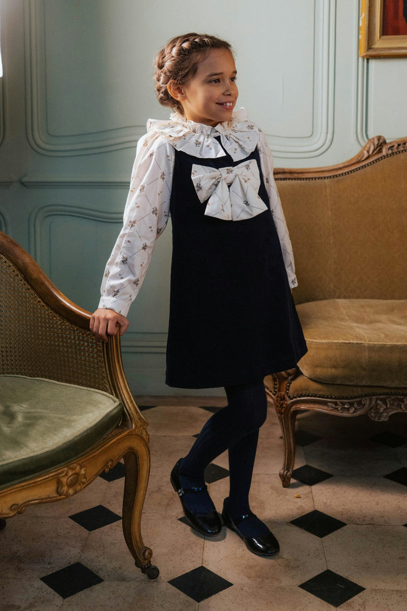 Malice Velvet Dress for Girls with a Bow