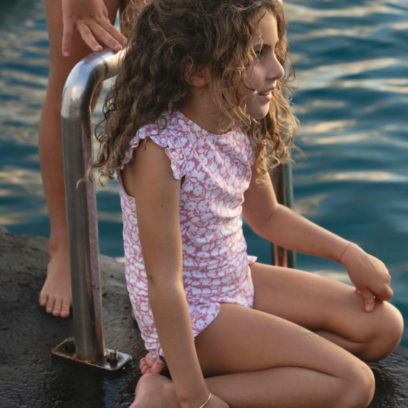 girls blush bloom ruffle cap sleeve one piece