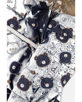 Baby Snug One Piece Snowsuit Adapted For Car Seats Blue Printed Teddy Bears