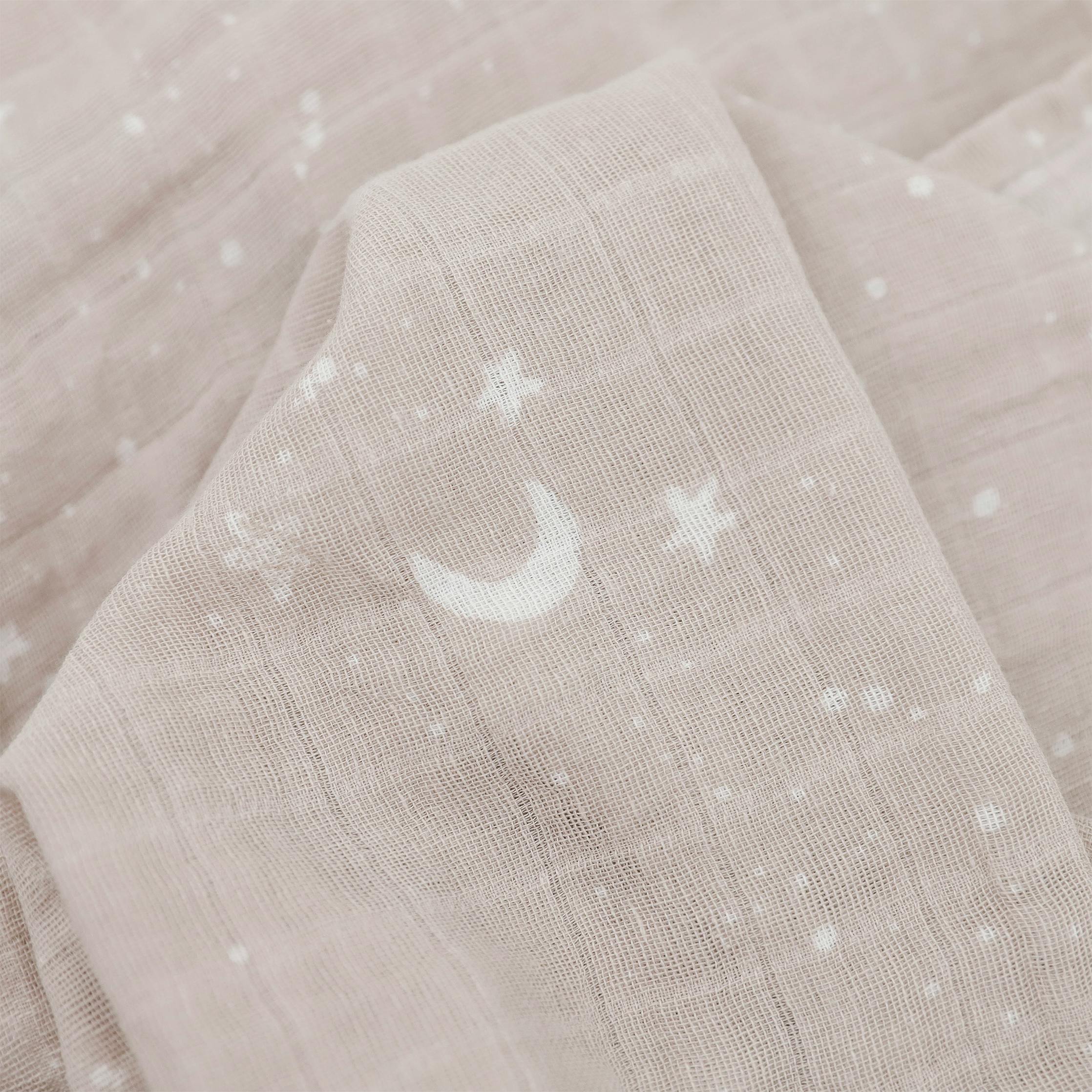 Organic Cotton Muslin Swaddle Blanket - Moon Dust