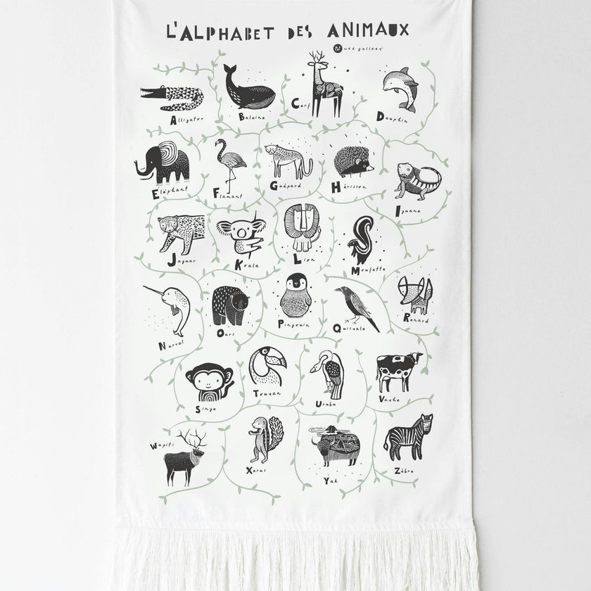 Animal Alphabet Printed Tapestry
