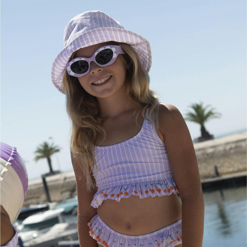 Lavander stripes bucket hat