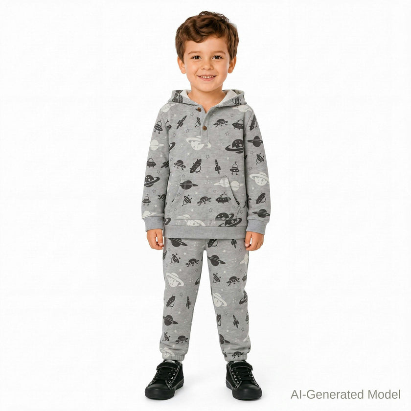 French Terry Hoodie & Jogger Set | Space Explorer