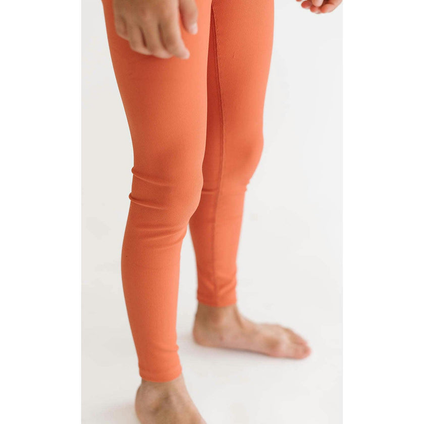 Sporty Ribbed Leggings, Orange