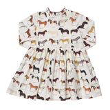 Girls Autumn Dress - Horse Breeds