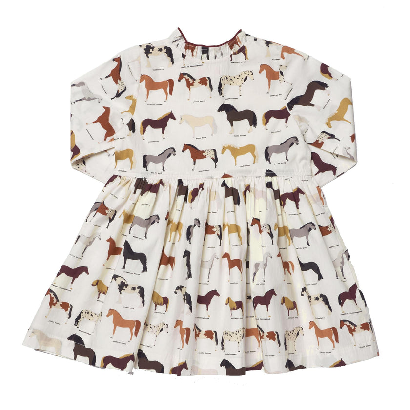 Girls Autumn Dress - Horse Breeds