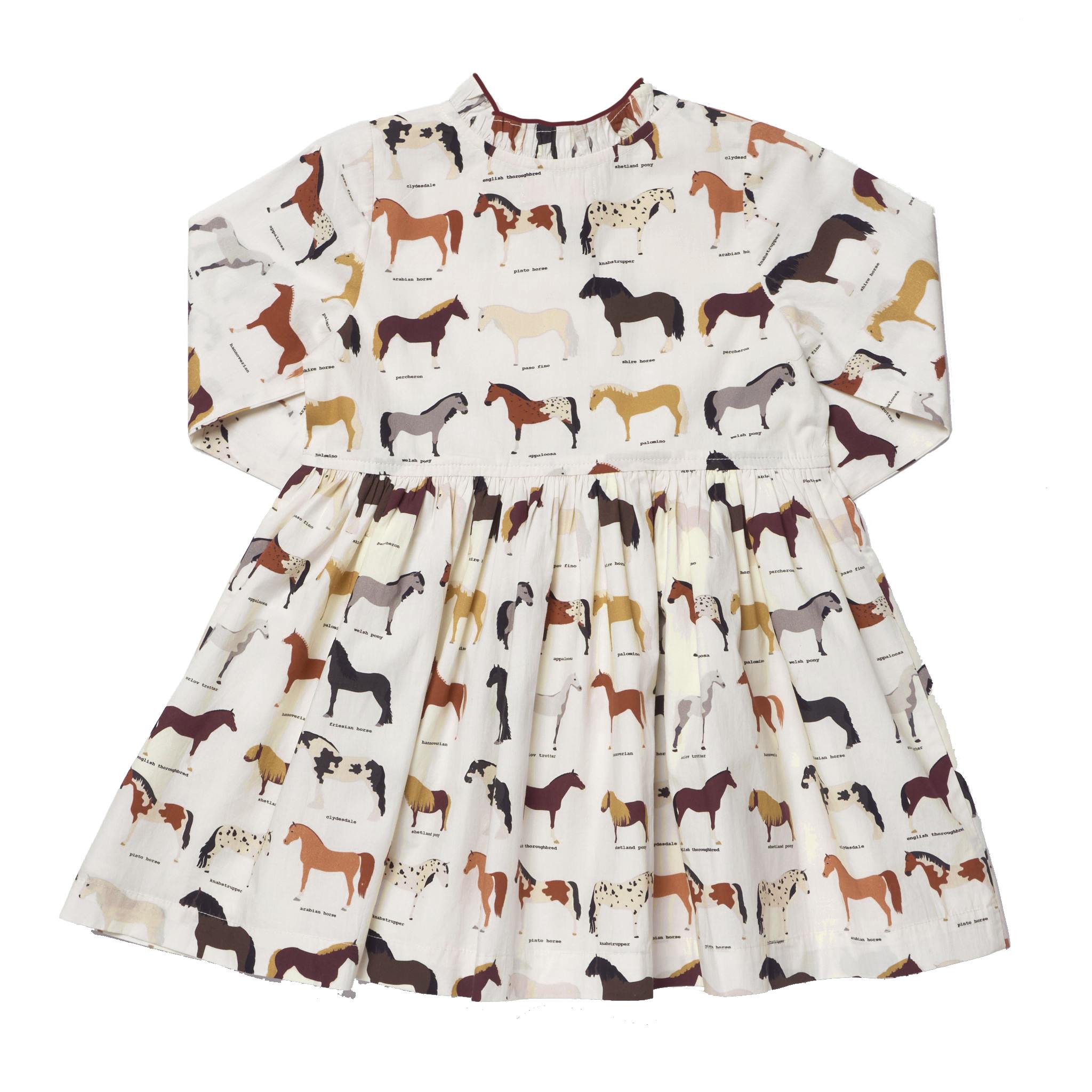 Girls Autumn Dress - Horse Breeds