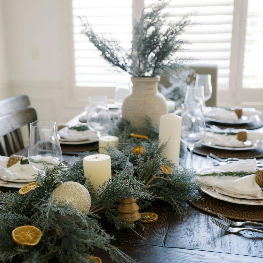9' Flocked Cedar Garland