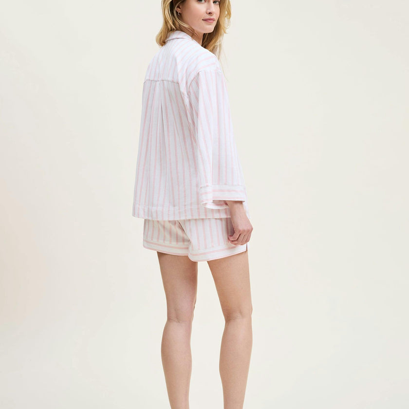 The Olivia Pima Short Set in Pink Stripe