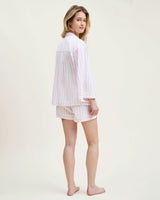 The Olivia Pima Short Set in Pink Stripe