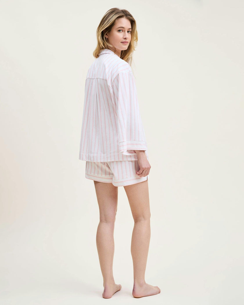 The Olivia Pima Short Set in Pink Stripe