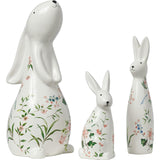 Ivory & Pink Ceramic Bunny Rabbit Figurine Easter Tabletop Home Decor
