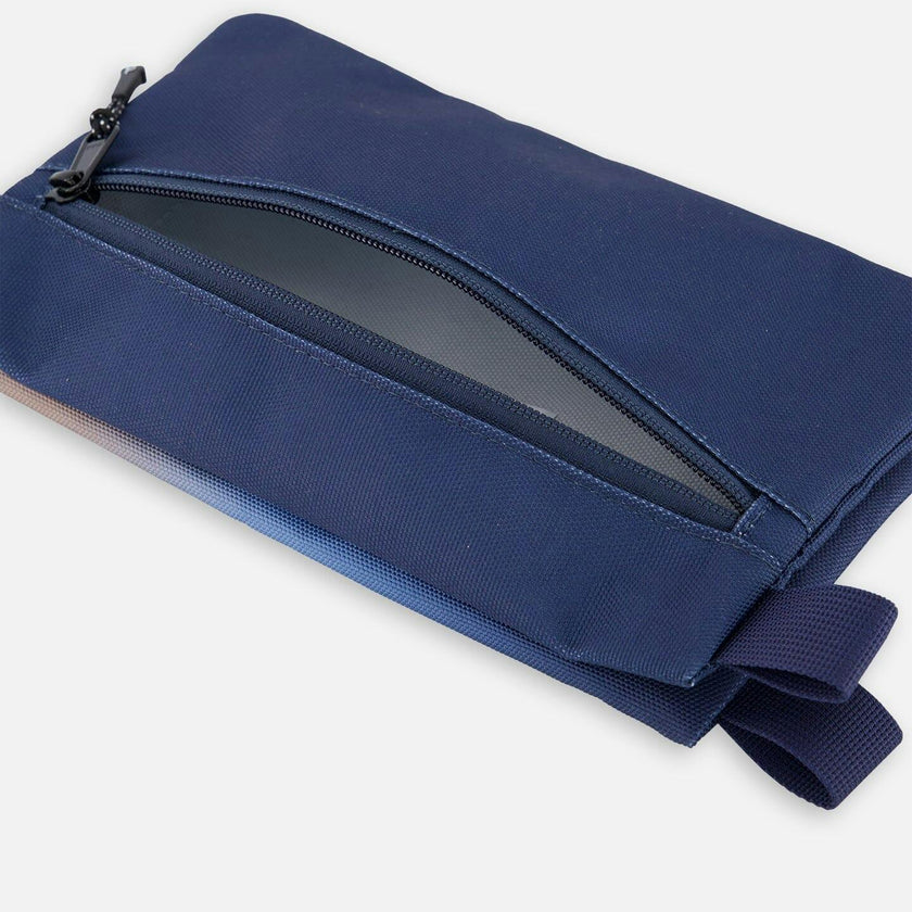 Double Pencil Case Blue and Beige Gradient